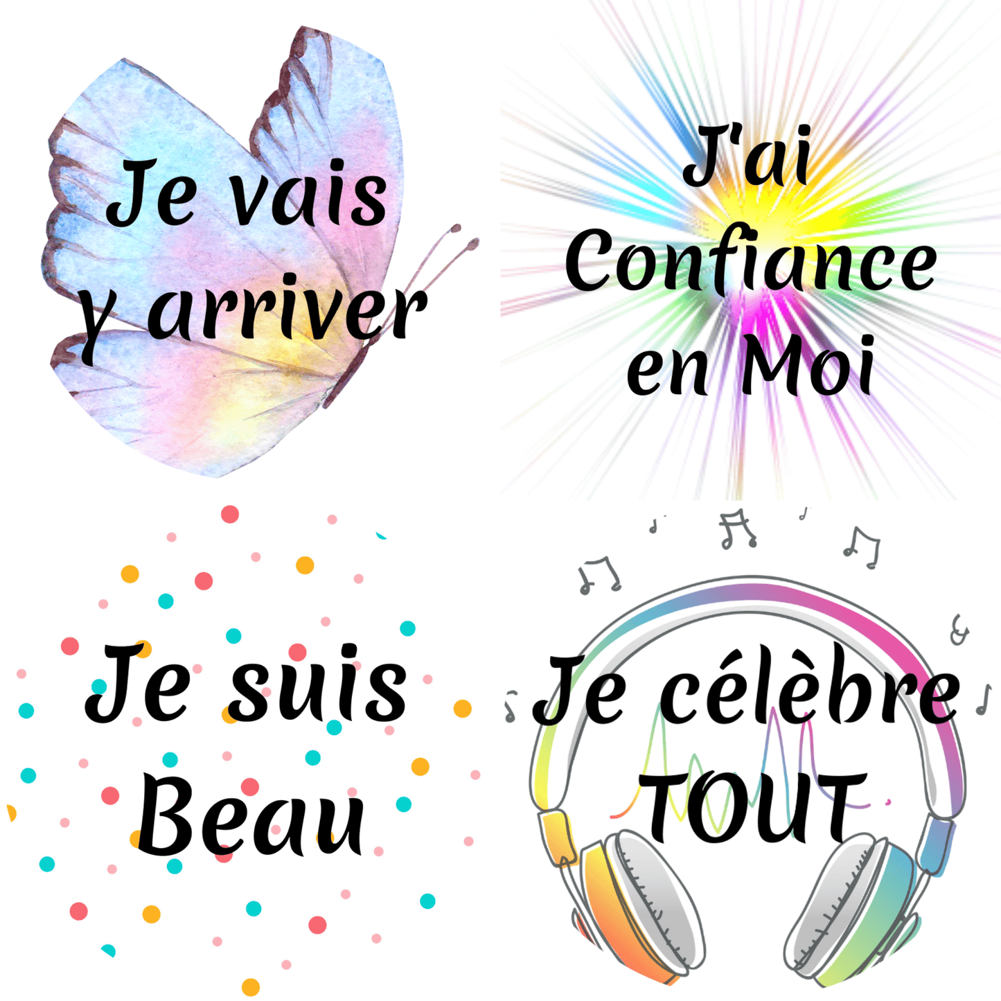 Magnets d'Affirmations Positives - Ronds ou Carrés - Atelier Maliette