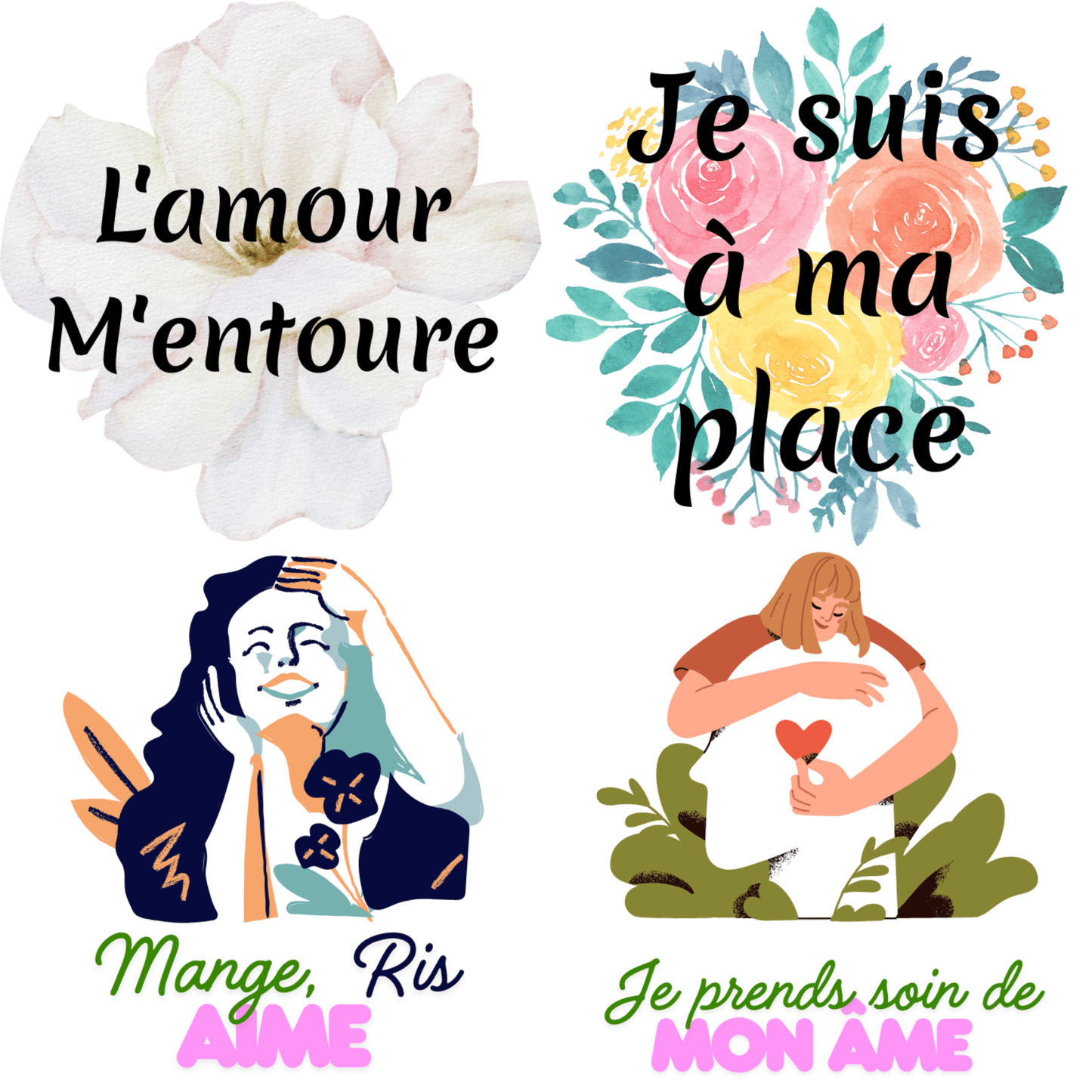 Magnets d'Affirmations Positives - Ronds ou Carrés - Atelier Maliette